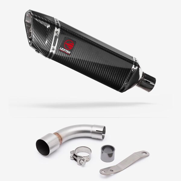 Lextek Carbon Fibre SP9C 300mm Exhaust with Link Pipe for Benelli TNT 125/135 (17-20)