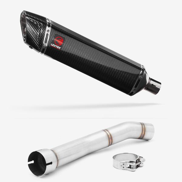 Lextek Carbon Fibre SP7C 400mm Exhaust with Link Pipe for Yamaha YZF R1 (99-01)