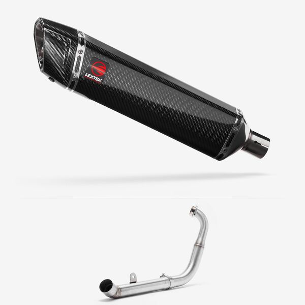 Lextek Carbon Fibre SP7C 400mm Exhaust System for Yamaha YZF-R125 / MT-125 (14-18)