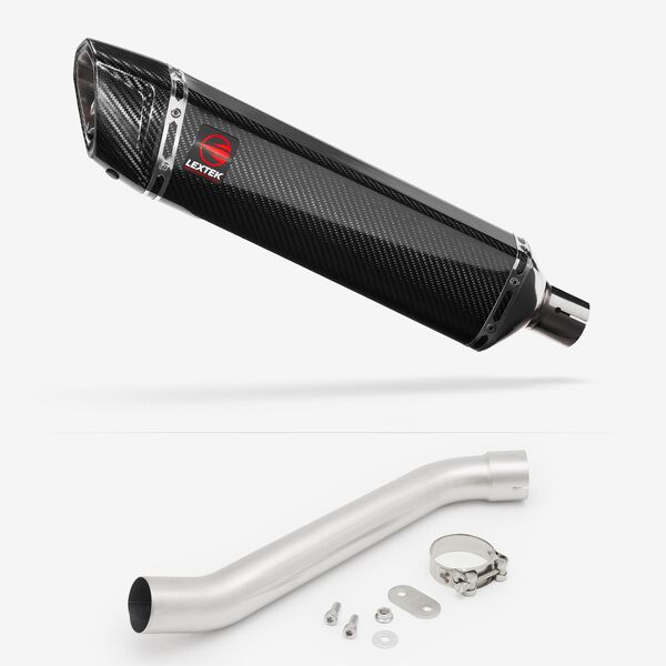 Lextek Carbon Fibre SP7C 400mm Exhaust with Link Pipes for Aprilia RSV 4 (09-14) Tuono (11-16)