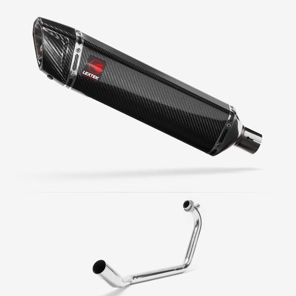 Lextek Carbon Fibre SP7C 400mm Exhaust System for Suzuki GSX-R 125 (17-24) GSX-S 125 (17-24)