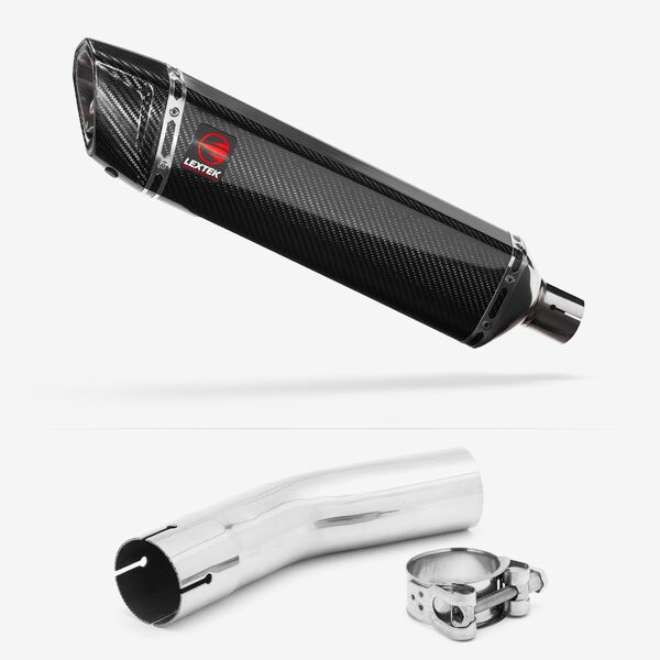 Lextek Carbon Fibre SP7C 400mm Exhaust with Link Pipe for Lexmoto LXR 125 & 380