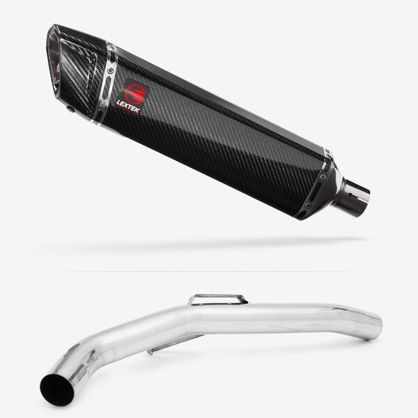 Lextek Carbon Fibre SP7C 400mm Exhaust with Link Pipe for Triumph Explorer 1200 (12-18)