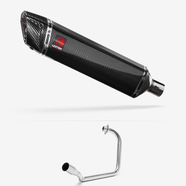 Lextek Carbon Fibre SP7C 400mm Exhaust System for Honda CB125F/GLR125 (15-19)