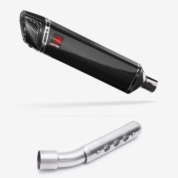 Lextek Carbon Fibre SP7C 400mm Exhaust with Link Pipe for Yamaha Tenere 700 (19-23)