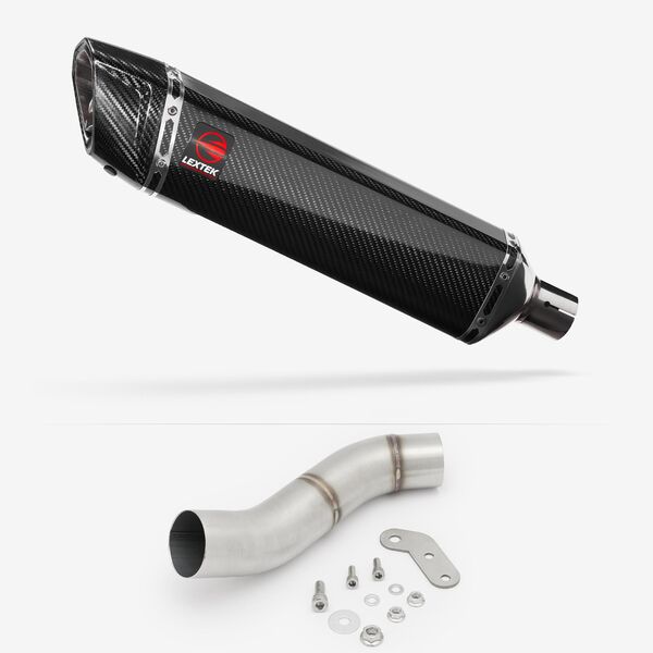 Lextek Carbon Fibre SP7C 400mm Exhaust with Link Pipe for Ducati Monster 797 (17-18)