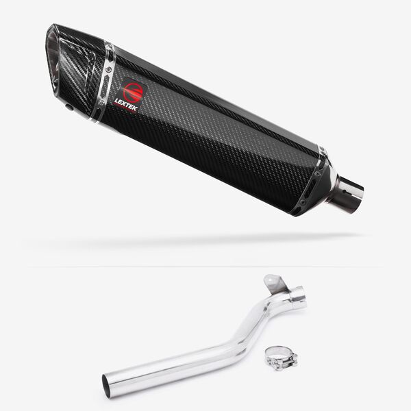 Lextek Carbon Fibre SP7C 400mm Exhaust with Link Pipe for Triumph Tiger 1050 Sport (13-20)