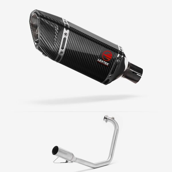 Lextek Carbon Fibre SP11C 200mm Exhaust System for Yamaha YBR 125 (05-16)