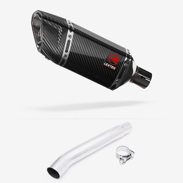 Lextek Carbon Fibre SP11C 200mm Exhaust with Link Pipe for Suzuki GSXR 1000 (01-06)