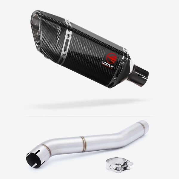Lextek Carbon Fibre SP11C 200mm Exhaust with Link Pipe for Honda CBR600 F (87-90)