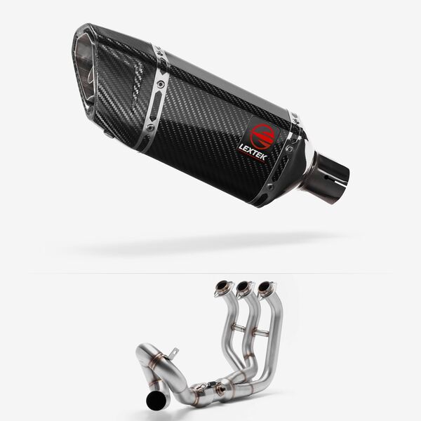 Lextek Carbon Fibre SP11C 200mm Low Level Exhaust System for Yamaha MT-09 (13-20)