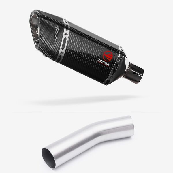 Lextek Carbon Fibre SP11C 200mm Exhaust with Link Pipe for Kawasaki ZX-10R Ninja (08-10)