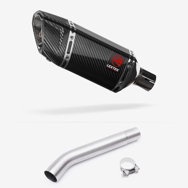 Lextek Carbon Fibre SP11C 200mm Exhaust with Link Pipe for Yamaha YZF600R Thunder Cat (95-07)