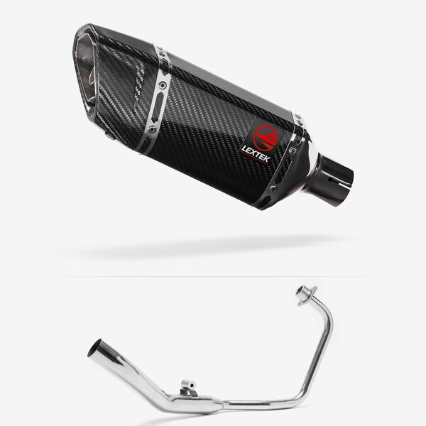 Lextek Carbon Fibre SP11C 200mm Exhaust System for Lexmoto XTR S 125