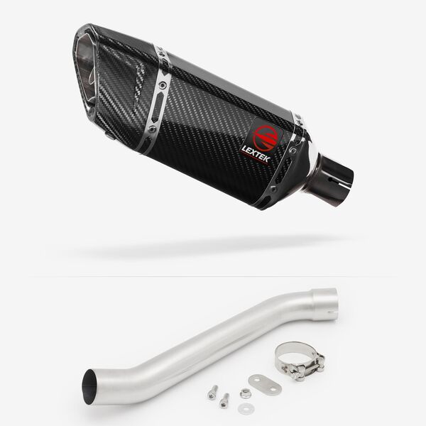Lextek Carbon Fibre SP11C 200mm Exhaust with Link Pipes for Aprilia RSV 4 (09-14) Tuono (11-16)
