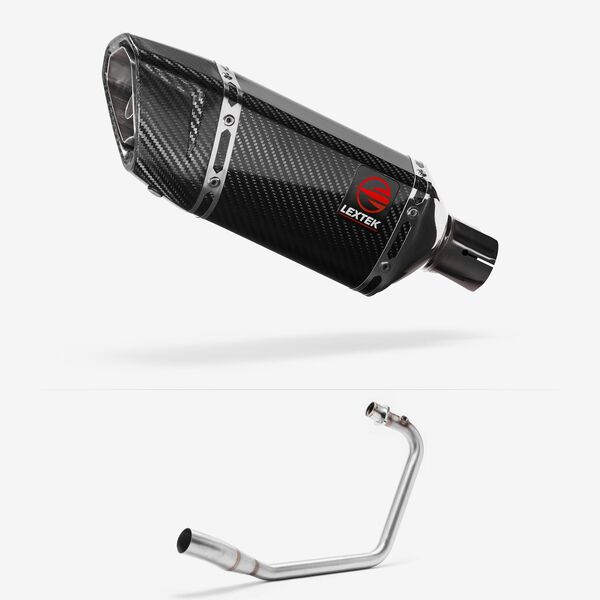 Lextek Carbon Fibre SP11C 200mm Exhaust System for Kiden Aries, Pisces, Aquarius andLexmoto Oregon,