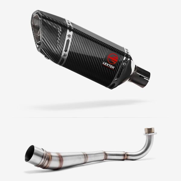 Lextek Carbon Fibre SP11C 200mm Low Level Exhaust System for Honda MSX Grom 125 (13-19)