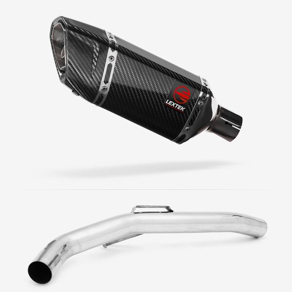 Lextek Carbon Fibre SP11C 200mm Exhaust with Link Pipe for Triumph Explorer 1200 (12-18)