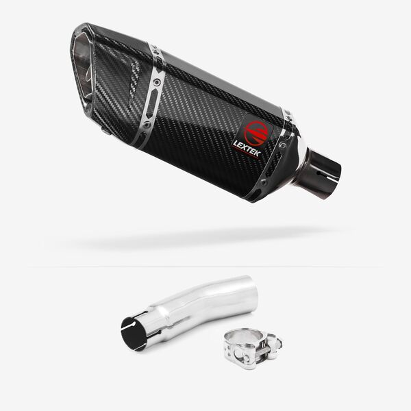 Lextek Carbon Fibre SP11C 200mm Exhaust System with Link Pipe for SUZUKI SFV 650 Gladius (09-15)