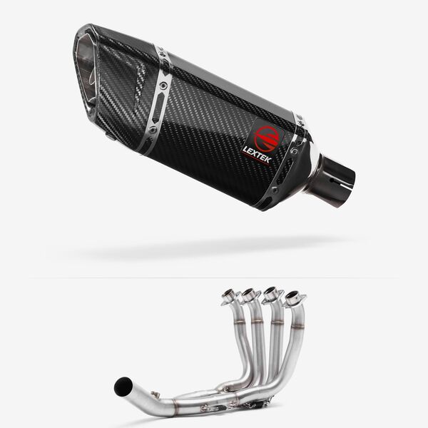 Lextek Carbon Fibre SP11C 200mm Low Level Exhaust System for Yamaha YZF R6 (17-22)