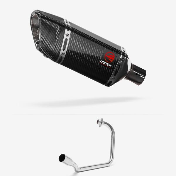 Lextek Carbon Fibre SP11C 200mm Exhaust System for Honda CB125F/GLR125 (15-19)
