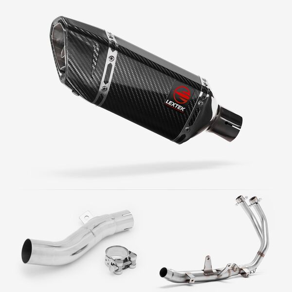 Lextek Carbon Fibre SP11C 200mm Exhaust System for Honda CB500F, CBR500R (13-15) & CB500X (13-16)