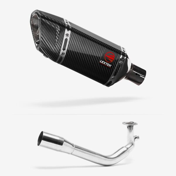 Lextek Carbon Fibre SP11C 200mm Exhaust System for Lexmoto Titan 125