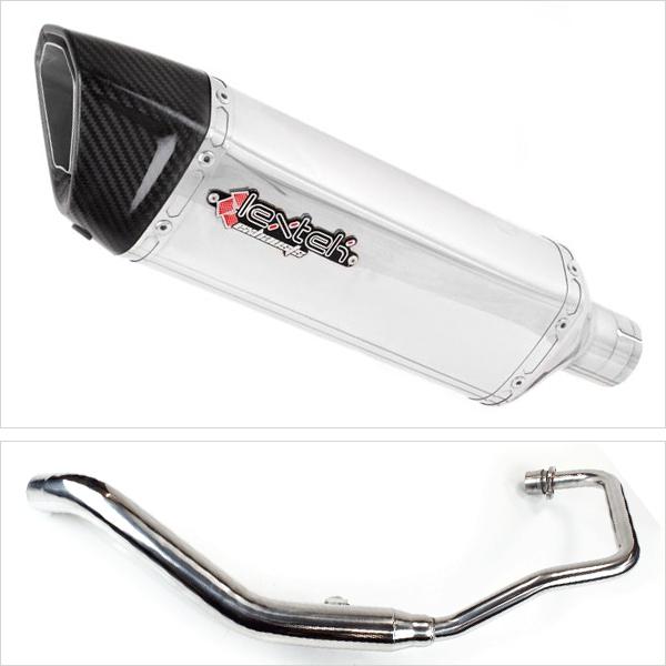 Lextek SP4 Polished Stainless Steel Exhaust System 300mm for Lexmoto XTR S 125