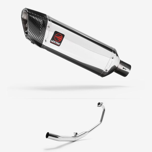 Lextek Polished Stainless Steel SP4 300mm Exhaust System for Honda CBR 125 R (04-10)