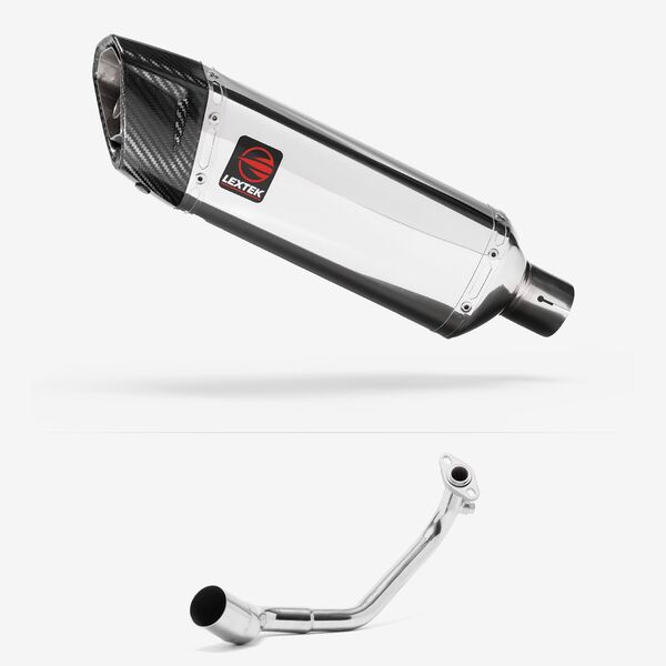 Lextek Polished Stainless Steel SP4 300mm Exhaust System for Peugeot Speedfight 3 125 (09-16)