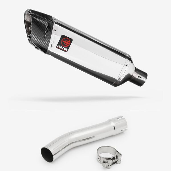 Lextek Polished Stainless Steel SP4 300mm Exhaust with Link Pipe for Yamaha XJR 1300 (07-16)