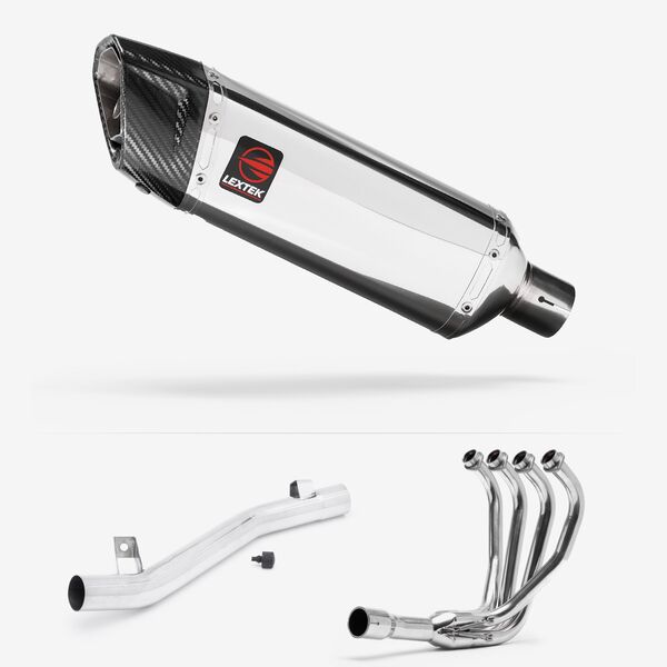 Lextek Polished Stainless Steel SP4 300mm Exhaust System for Suzuki GSF 600/650/1200 Bandit (95-06)