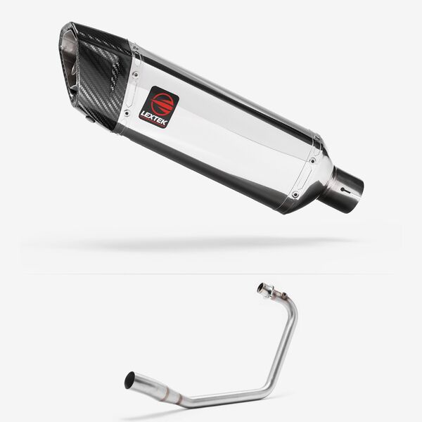 Lextek Polished Stainless Steel SP4 300mm Exhaust System
