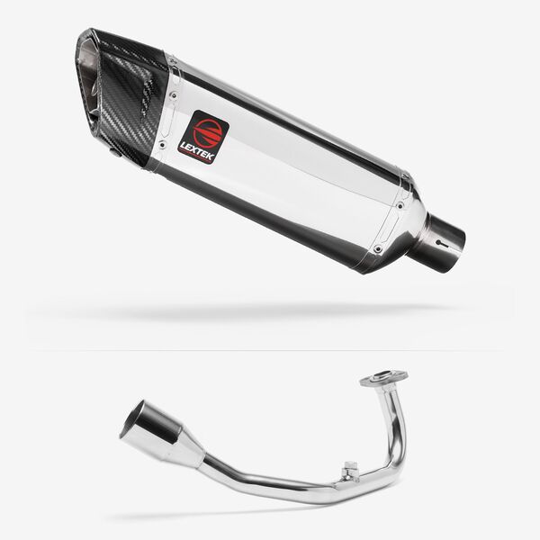 Lextek Polished Stainless Steel SP4 300mm Exhaust System for Lexmoto Diablo 125 / SRT125