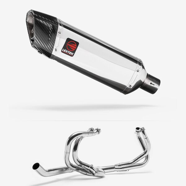Lextek Polished Stainless Steel SP4 300mm Exhaust System for Honda VFR 800 (98-01)