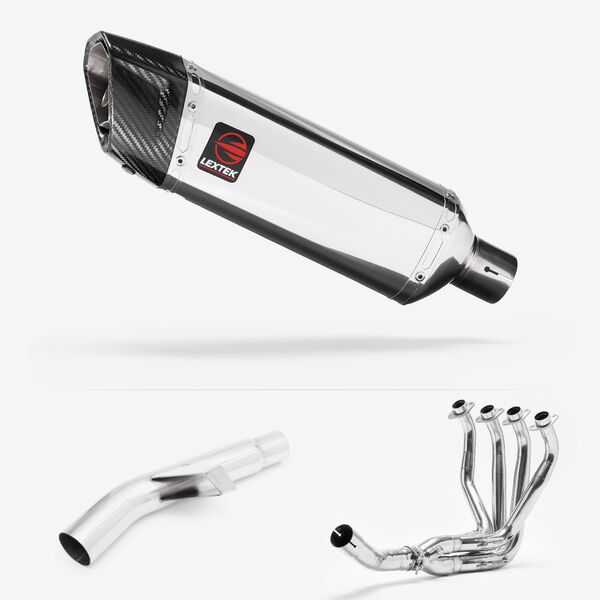 Lextek Polished Stainless Steel SP4 300mm Exhaust System for Kawasaki Versys 1000 (12-18)