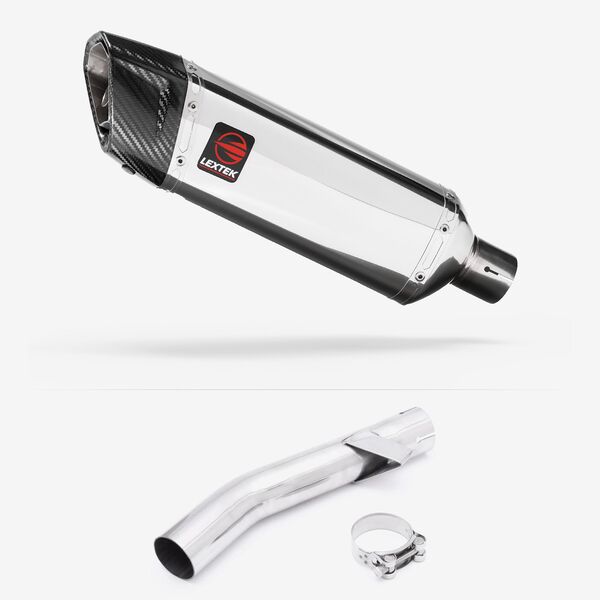 Lextek Polished Stainless Steel SP4 300mm Exhaust with Link Pipe for Yamaha FZS 600 Fazer (97-03)