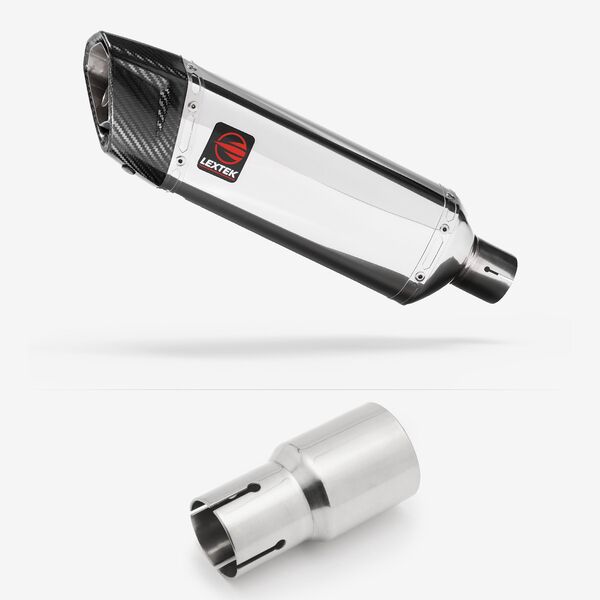 Lextek Polished Stainless Steel SP4 300mm Exhaust with Link Pipe for Lexmoto Adrenaline (EFI) 125