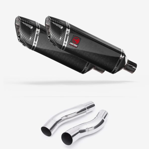 Lextek Carbon Fibre SP9C 300mm Exhaust with Link Pipes for Kawasaki Z1000 (14-19)