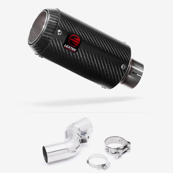 Lextek Carbon Fibre CP8C 150mm Exhaust with Link Pipe for Kawasaki Ninja H2 SX (18-20)