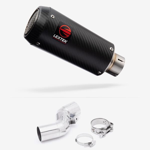 Lextek Carbon Fibre CP9C 180mm Exhaust with Link Pipe for Kawasaki Ninja H2 SX (18-20)