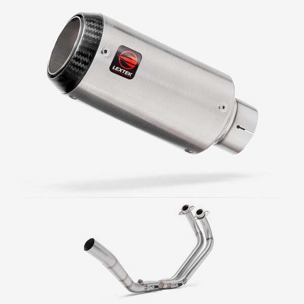 Lextek Matt Stainless Steel CP1 150mm Exhaust System for Yamaha YZF R3/MT-03 (15-24)
