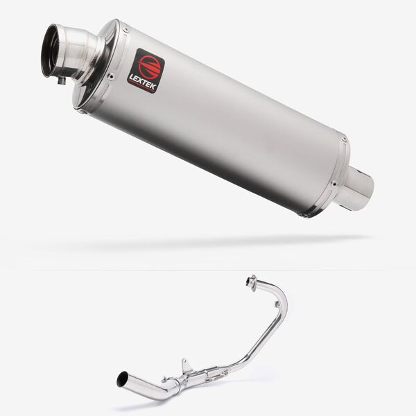 Lextek Matt Stainless Steel OP1 350mm Exhaust System for Lexmoto LS-N 125