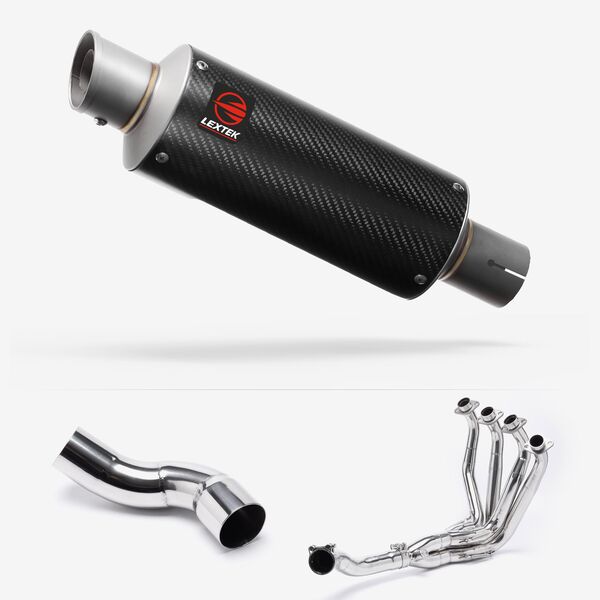 Lextek Carbon Fibre GP8C 240mm Exhaust System for Kawasaki Z900 (20-24)