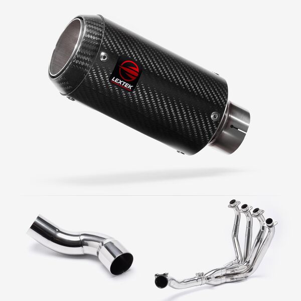 Lextek Carbon Fibre CP8C 150mm Exhaust System for Kawasaki Z900 (20-24)