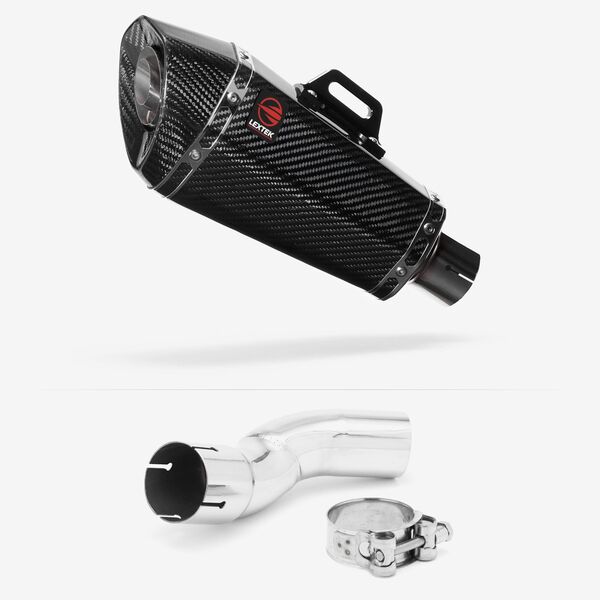 Lextek Carbon Fibre XP8C 210mm Exhaust with Link Pipe for Kawasaki Z H2 (20-23)