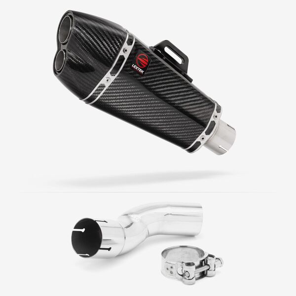 Lextek Carbon Fibre XP13C 210mm Exhaust with Link Pipe for Kawasaki Z H2 (20-23)