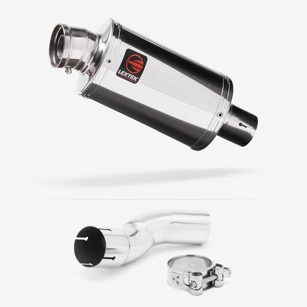 Lextek Polished Stainless Steel OP4 200mm Exhaust with Link Pipe for Kawasaki Z H2 (20-23)