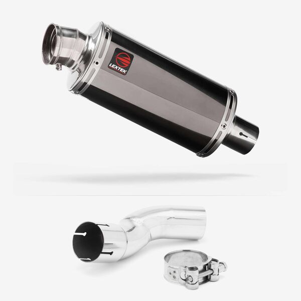 Lextek Smoked Stainless Steel OP16 250mm Exhaust with Link Pipe for Kawasaki Z H2 (20-23)