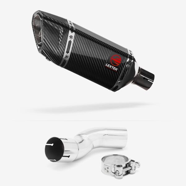 Lextek Carbon Fibre SP11C 200mm Exhaust with Link Pipe for Kawasaki Z H2 (20-23)